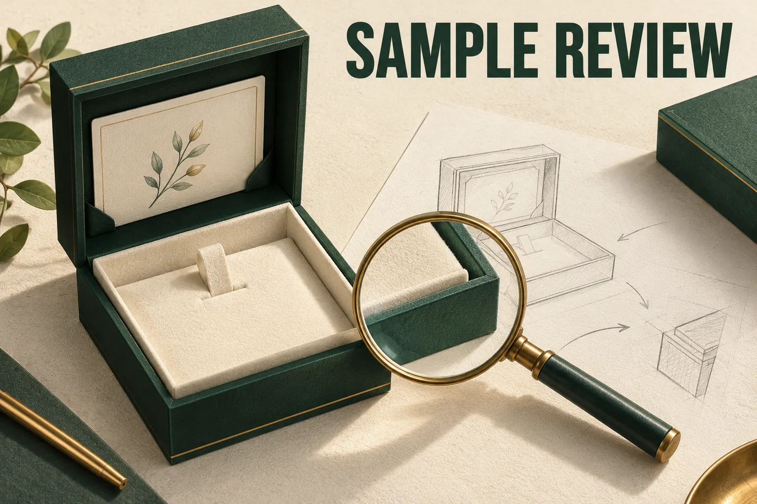 Editorial planning illustration of an open package and a blank evidence record.