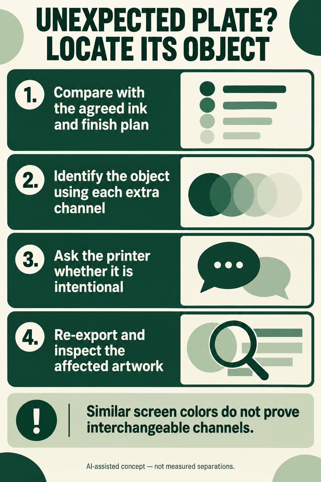 Locate the object behind an unexpected plate and check its intended role with the printer.
