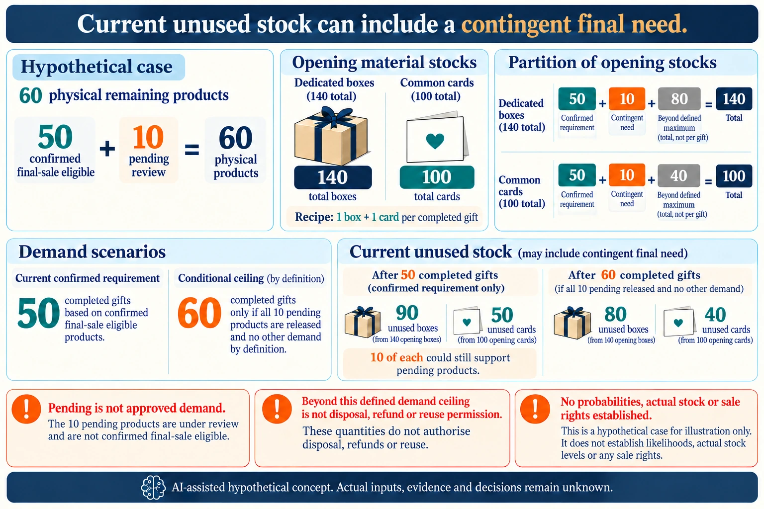 Hypothetical concept: Retain the contingent final requirement before exiting stock. Actual inputs, evidence, physical suitability and decisions remain unknown.