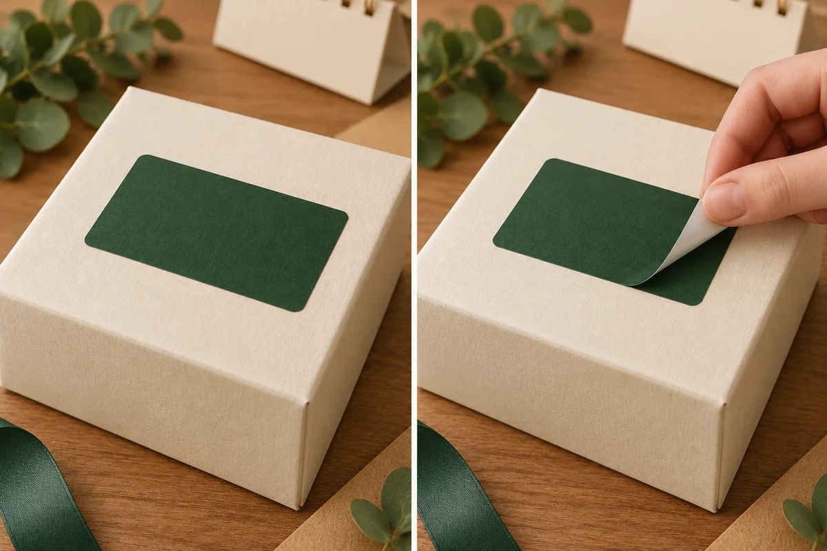 Removable label before peeling and during initial corner lift