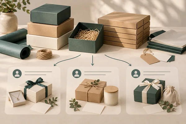 Limited packaging stock allocated toward three fictional customer-order groups