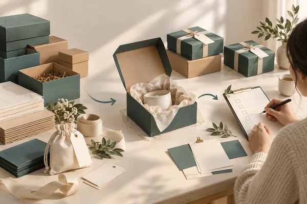 An initial production stage beside a separately committed later packaging stage
