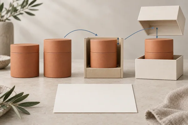 Shorter and taller cylindrical-product concepts relate to holder height and a lifted lid envelope.