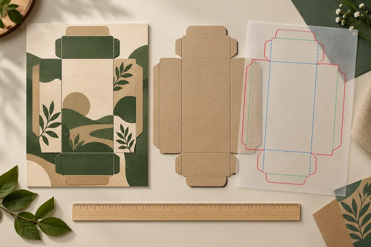 Artwork proof and separate cut-and-crease overlay concept