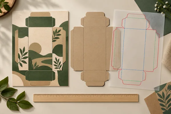 Artwork proof and separate cut-and-crease overlay concept
