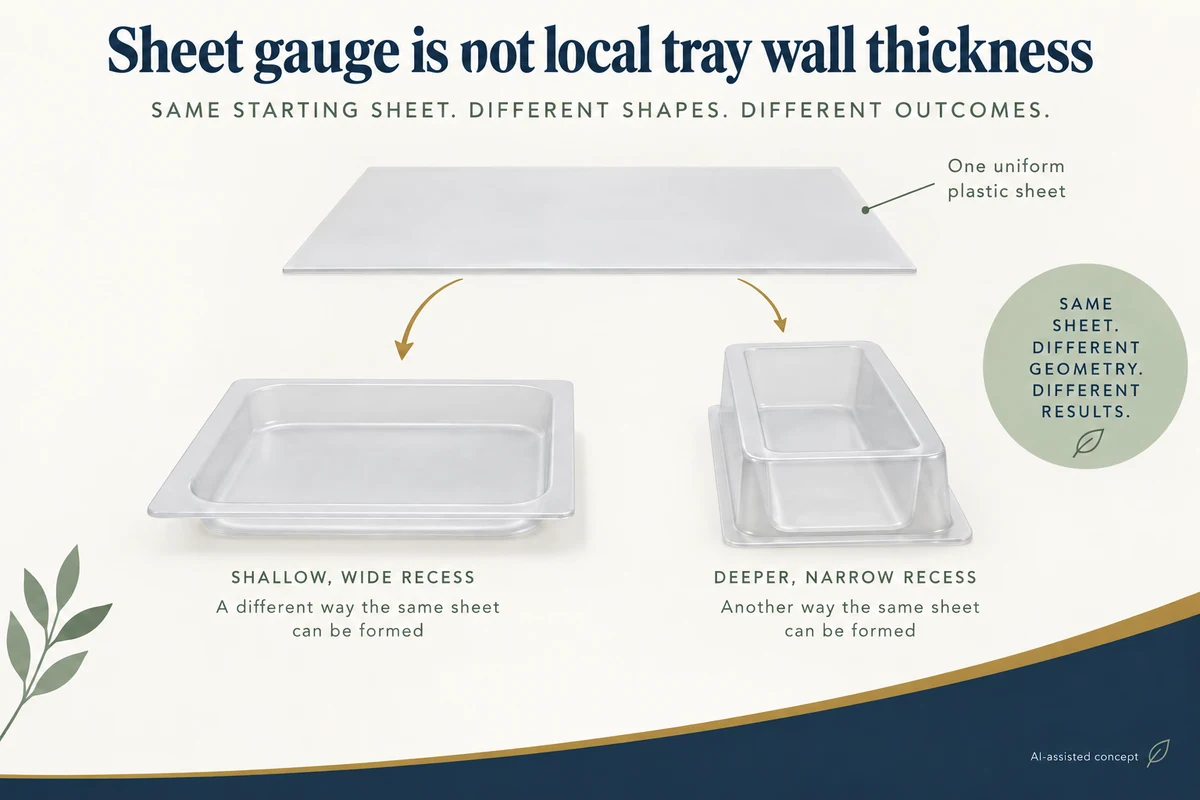 AI-assisted concept. Hypothetical shallow and deep insert proposals from one nominal sheet specification; no measured wall thickness, protection or material superiority is assigned.