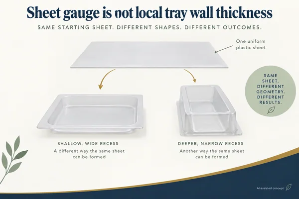 AI-assisted concept. Hypothetical shallow and deep insert proposals from one nominal sheet specification; no measured wall thickness, protection or material superiority is assigned.