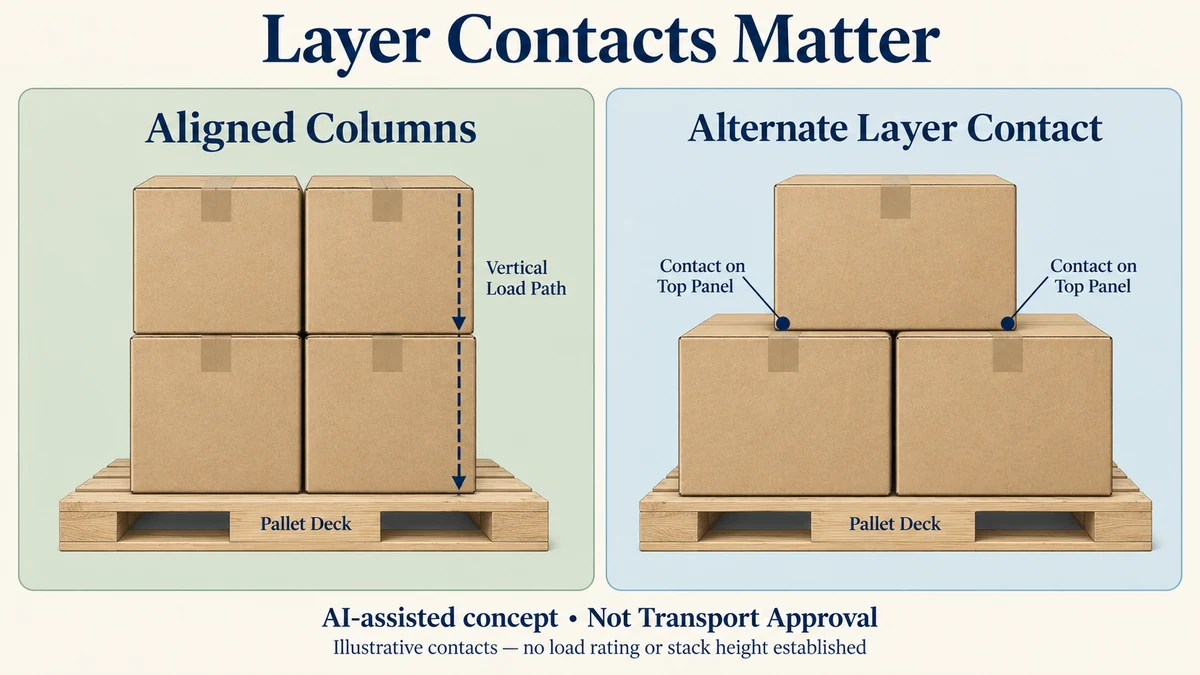 AI-assisted local carton sections showing aligned vertical edges on the left and an upper carton meeting lower top-panel regions on the right.