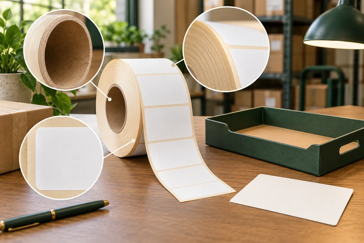 Label-roll receiving observation areas at core, edge and face
