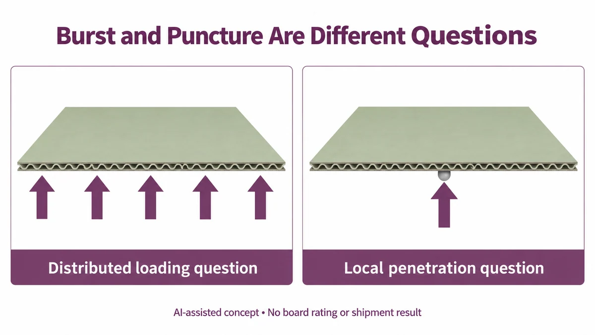AI-assisted generic board panels contrasting several distributed load-direction arrows with one localized contact question.
