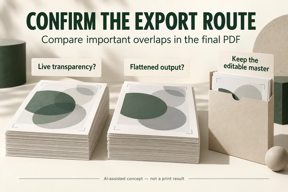 Hypothetical live and flattened output candidates beside an editable-master folder.