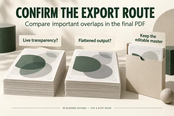 Hypothetical live and flattened output candidates beside an editable-master folder.