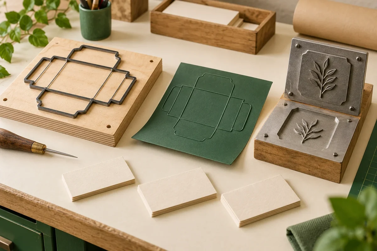 Separate cutting, printing and embossing tool concepts