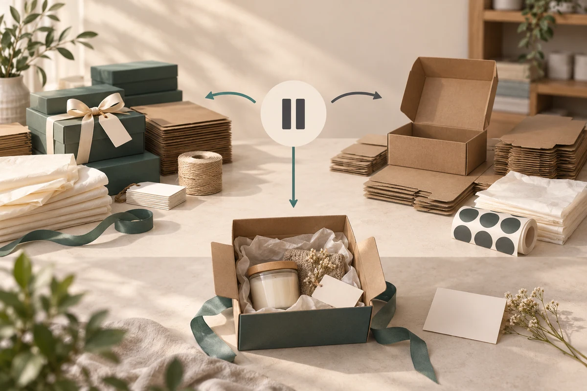 Packaging project stages separated into committed and unstarted work