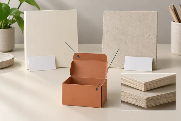 Different board surfaces and layered-edge examples sit beside a formed component with two marked interfaces.